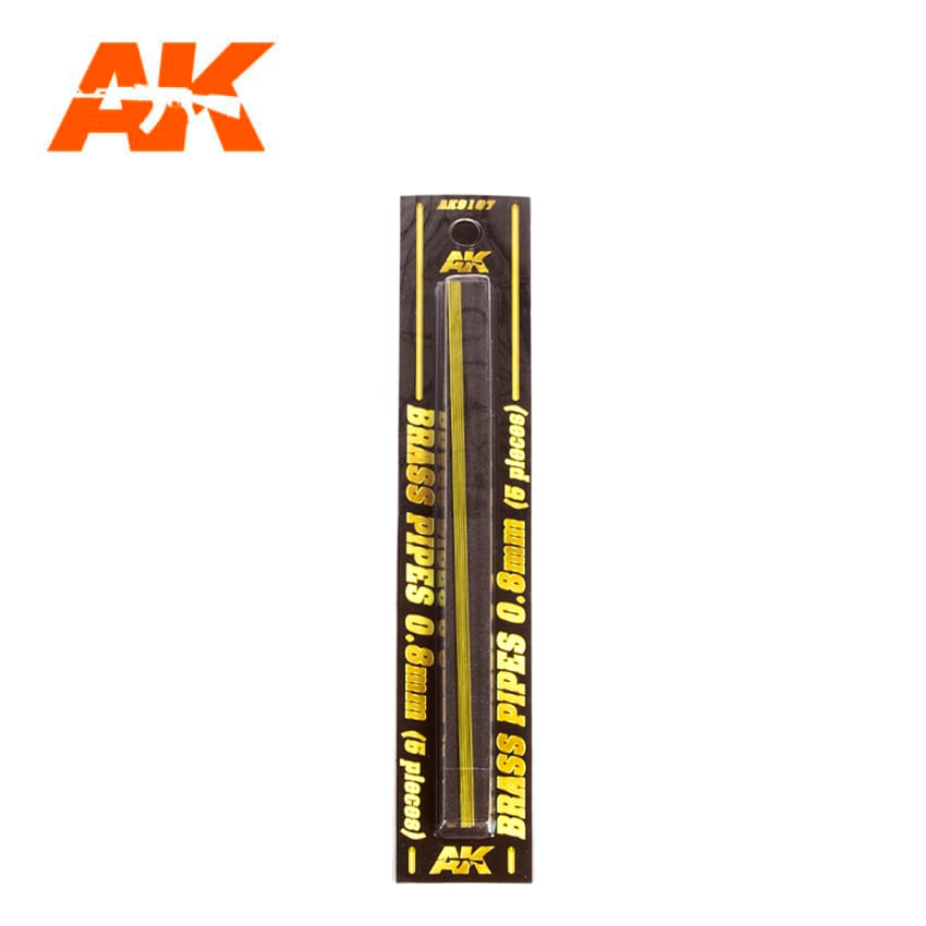 AK9107 - BRASS PIPES 0.8MM Ø. 5 UNITS.