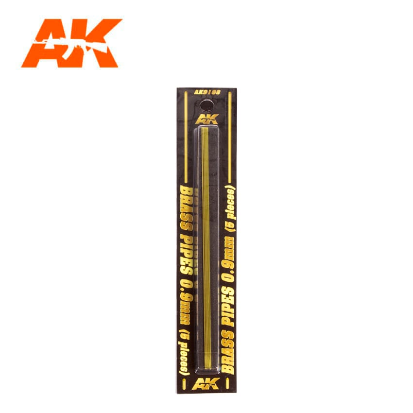 AK9108 - BRASS PIPES 0.9MM Ø. 5 UNITS.
