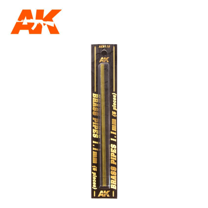 AK9110 - BRASS PIPES 1.1MM Ø. 5 UNITS.