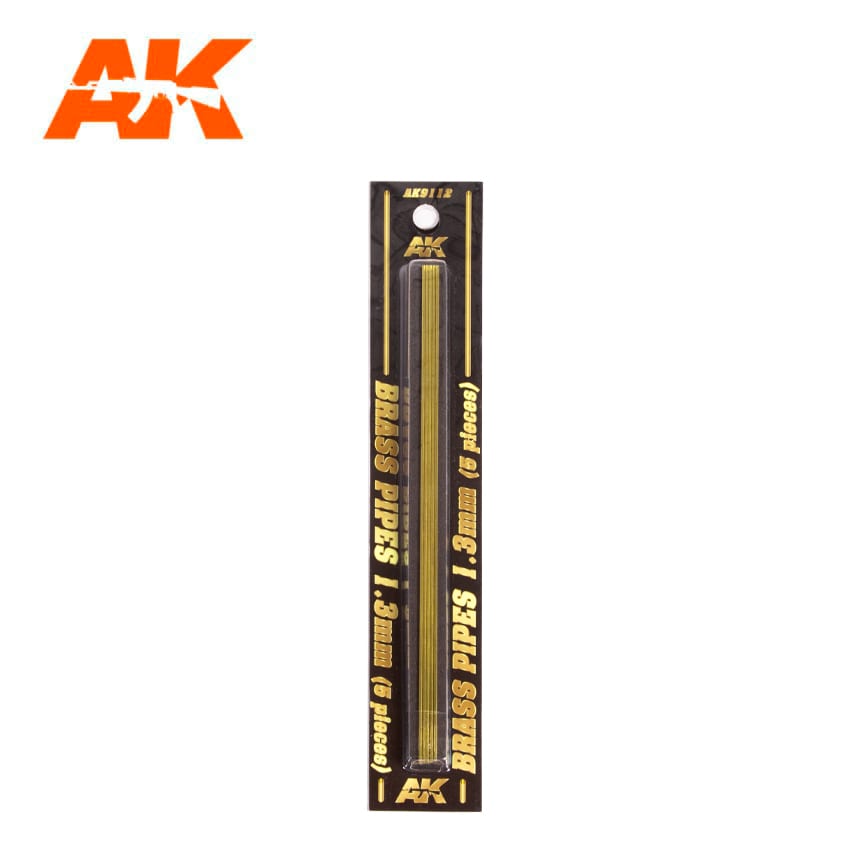 AK9112 - BRASS PIPES 1.3MM Ø. 5 UNITS