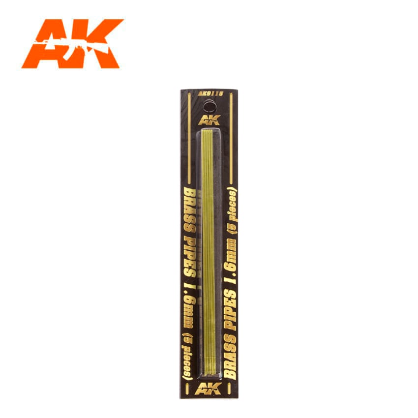 AK9115 - BRASS PIPES 1.6MM Ø. 5 UNITS