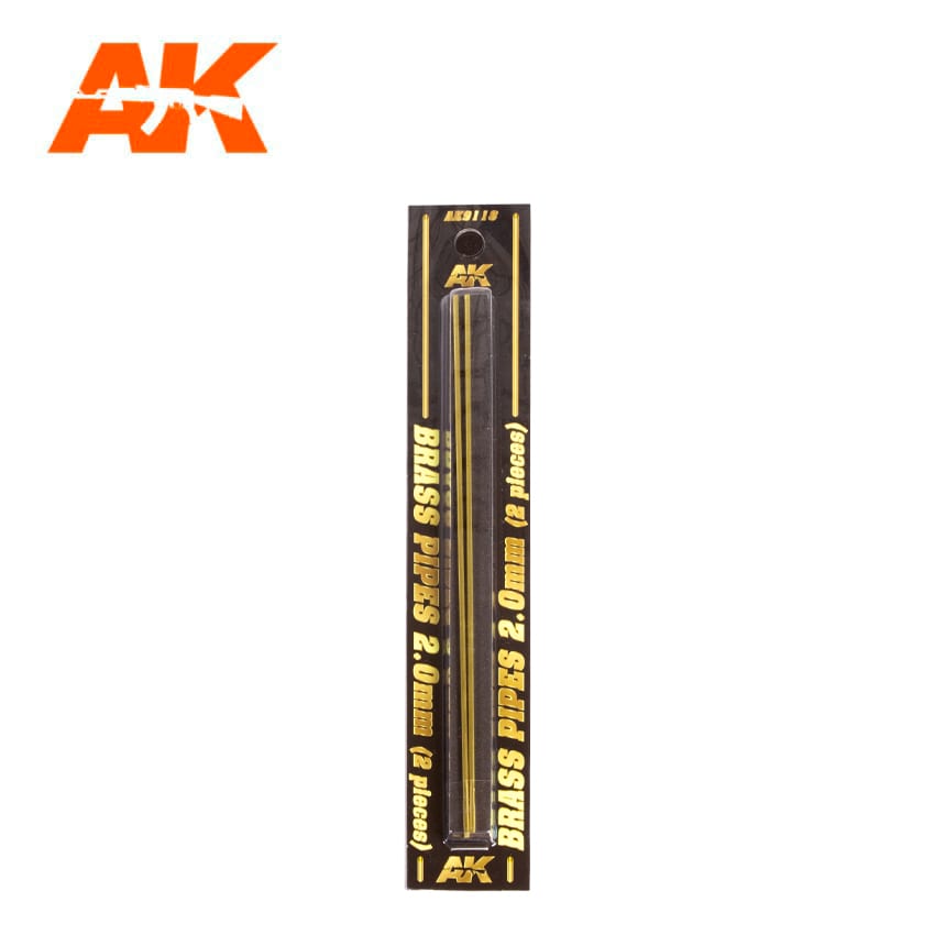 AK9118 - BRASS PIPES 2.0MM Ø. 2 UNITS
