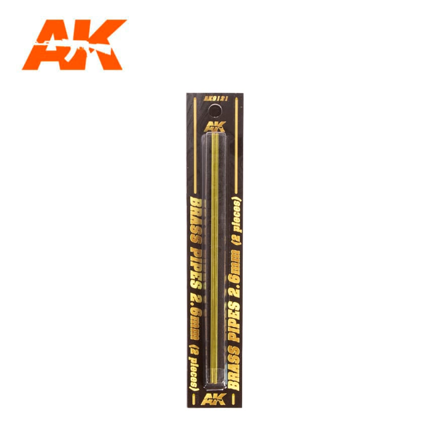 AK9121 - BRASS PIPES 2.6MM Ø. 2 UNITS