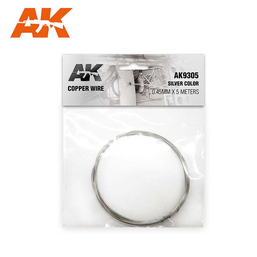 AK9305 - Copper Wire 0.45mm x 5 meters Silver Colour