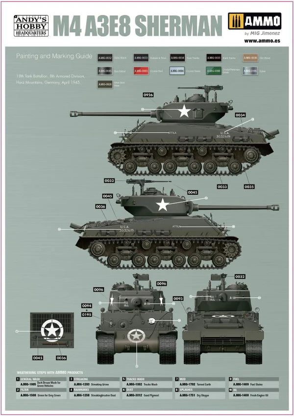 Andy's HHQ - 1/16 M43E8 Sherman "Easy Eight" AHHQ-001