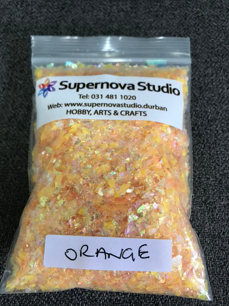 Orange - Shell Flakes for Resin - +/- 30 grams