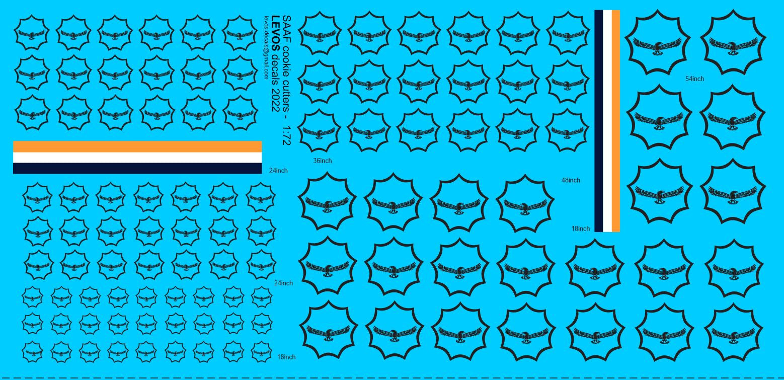 1/72 SAAF Cookie Cutter Eagle Black - Scale Decals