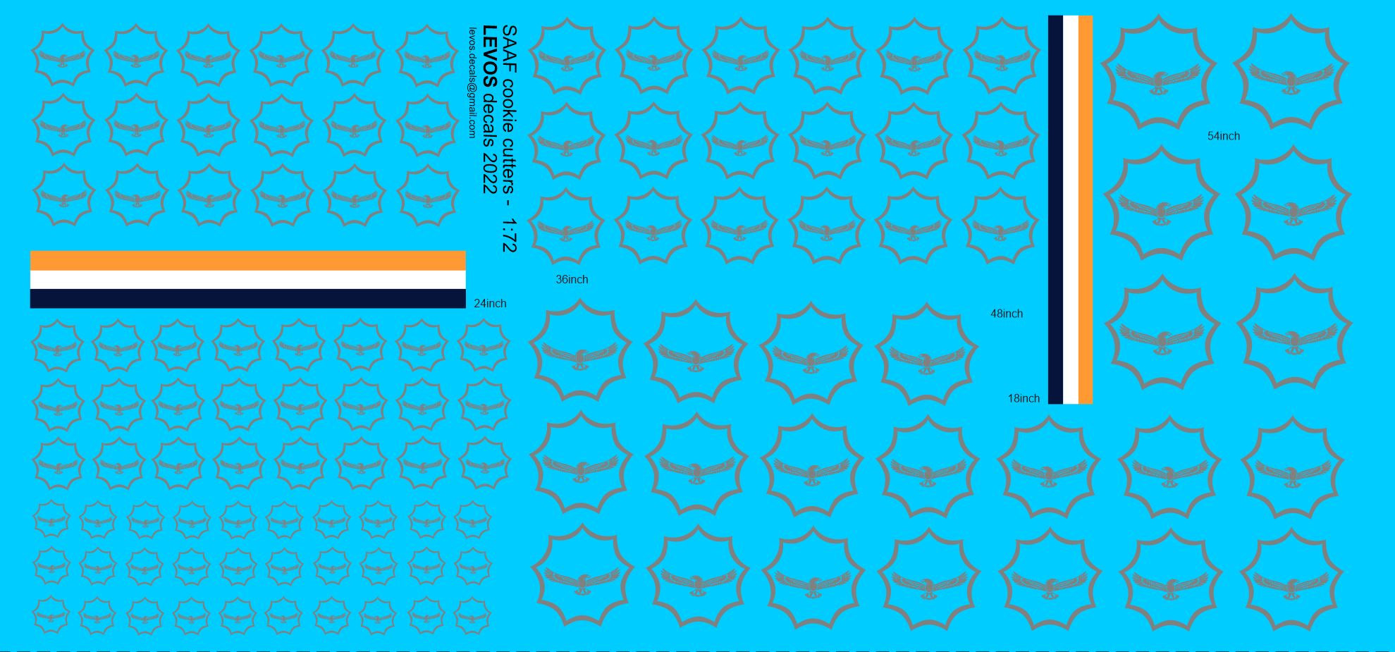 1/72 SAAF Cookie Cutter Eagle Low Viz - Scale Decals