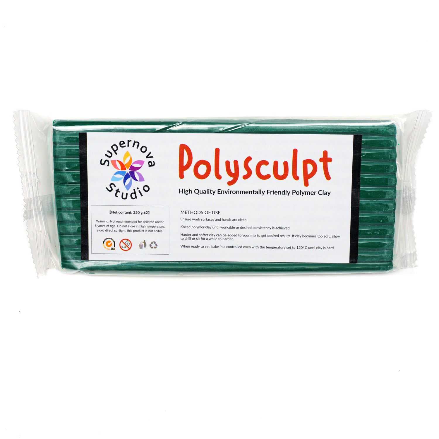 Dark Green Polysculpt™ Polymer Clay -  250g