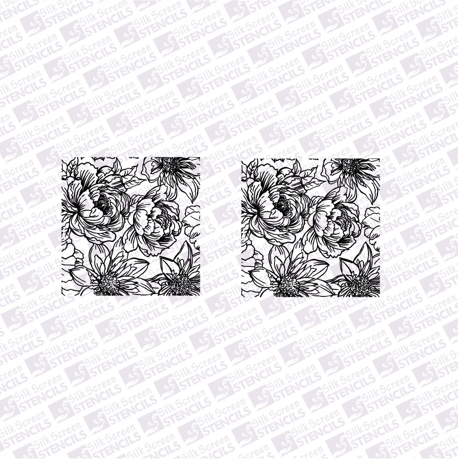 Duo Floral outline - L(66mm x 92mm)