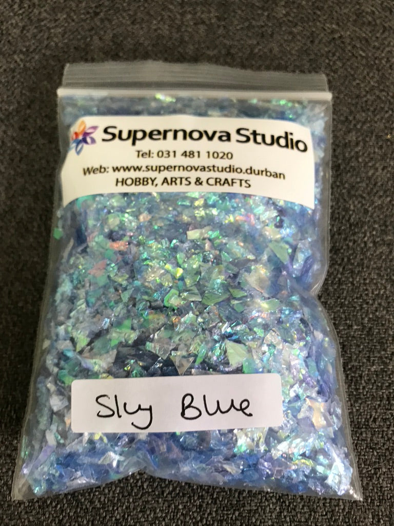 Sky Blue - Shell Flakes for Resin - +/- 30 grams
