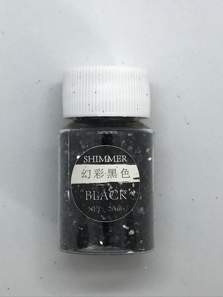 Black - Shimmer Glitter - +/- 20 grams