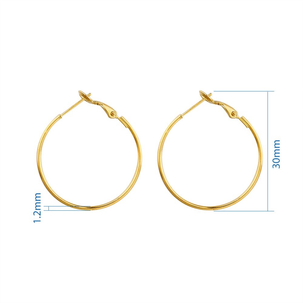 Gold Hoop Earings Nickel Free (Sold Pair)
