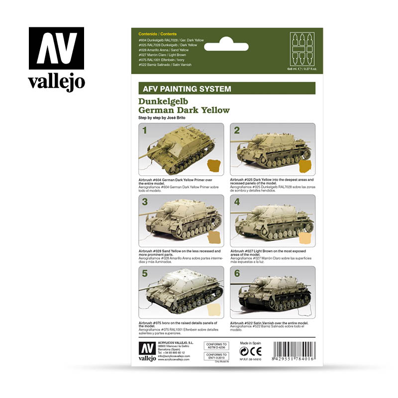 78.401 AFV German Yellow Armour Painting System (6 x 8ml)