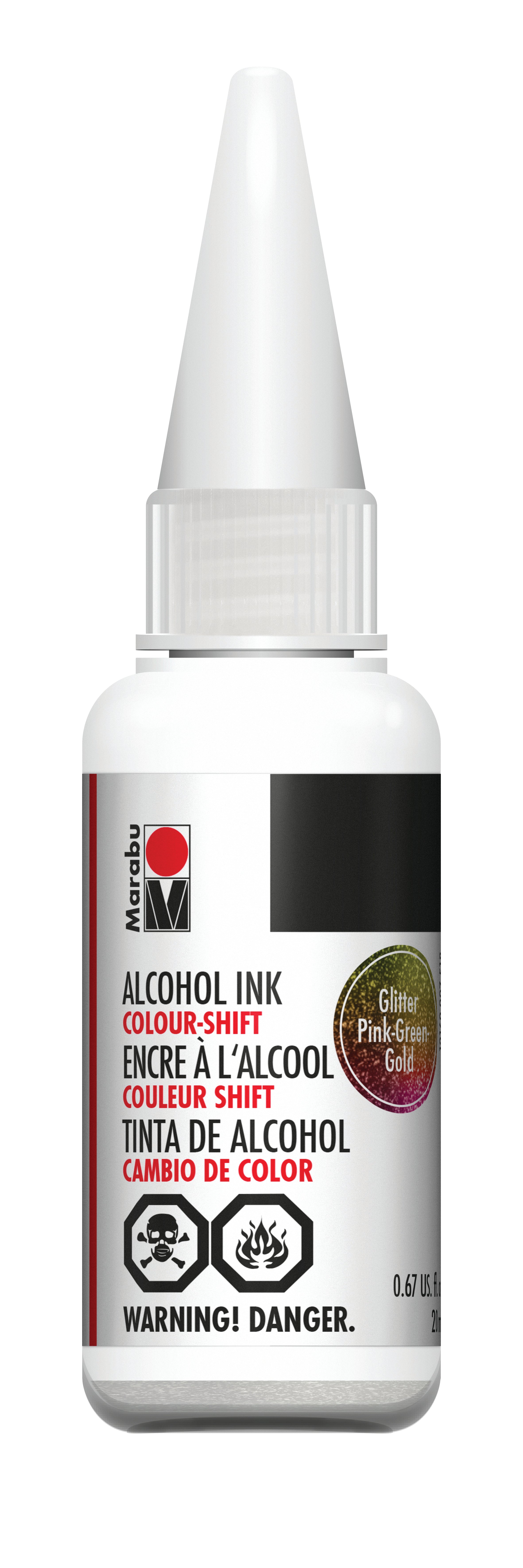 Marabu Alcohol Ink 20 ml - GLITTER PINK GREEN GOLD