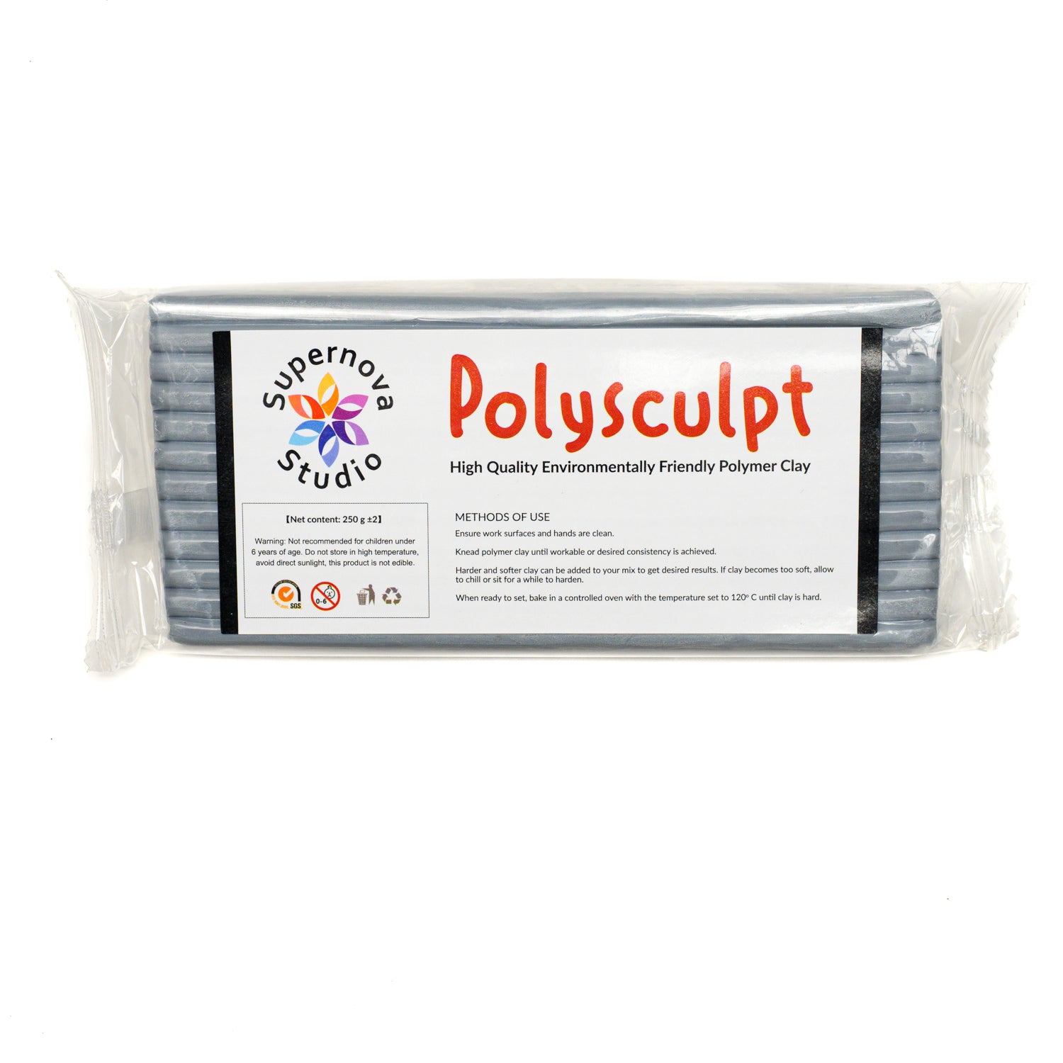 Grey Polysculpt™ Polymer Clay - 250g