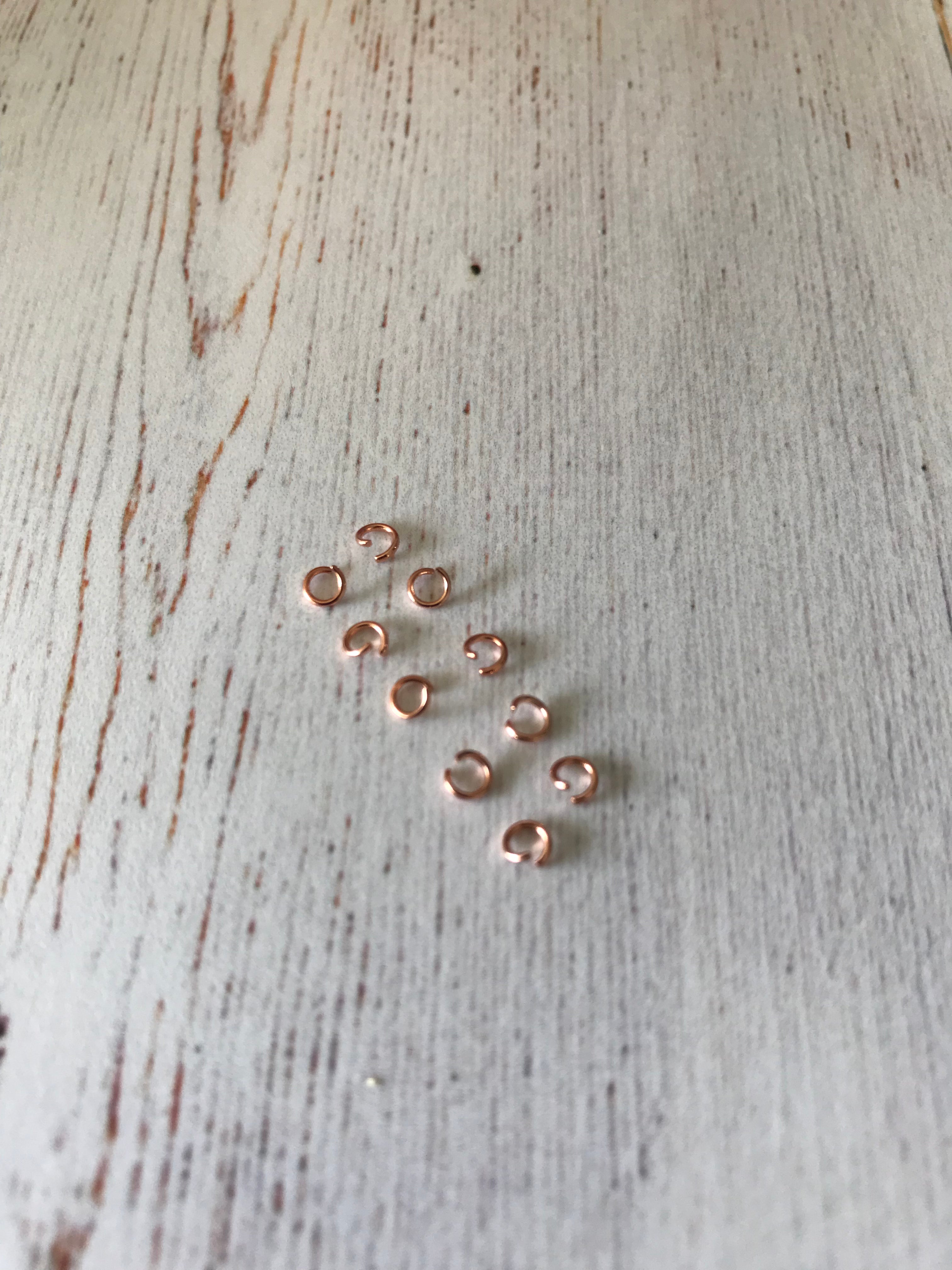 304 Stainless Steel Rose Gold Jump Rings (3x0.5mm) (5 Pairs)