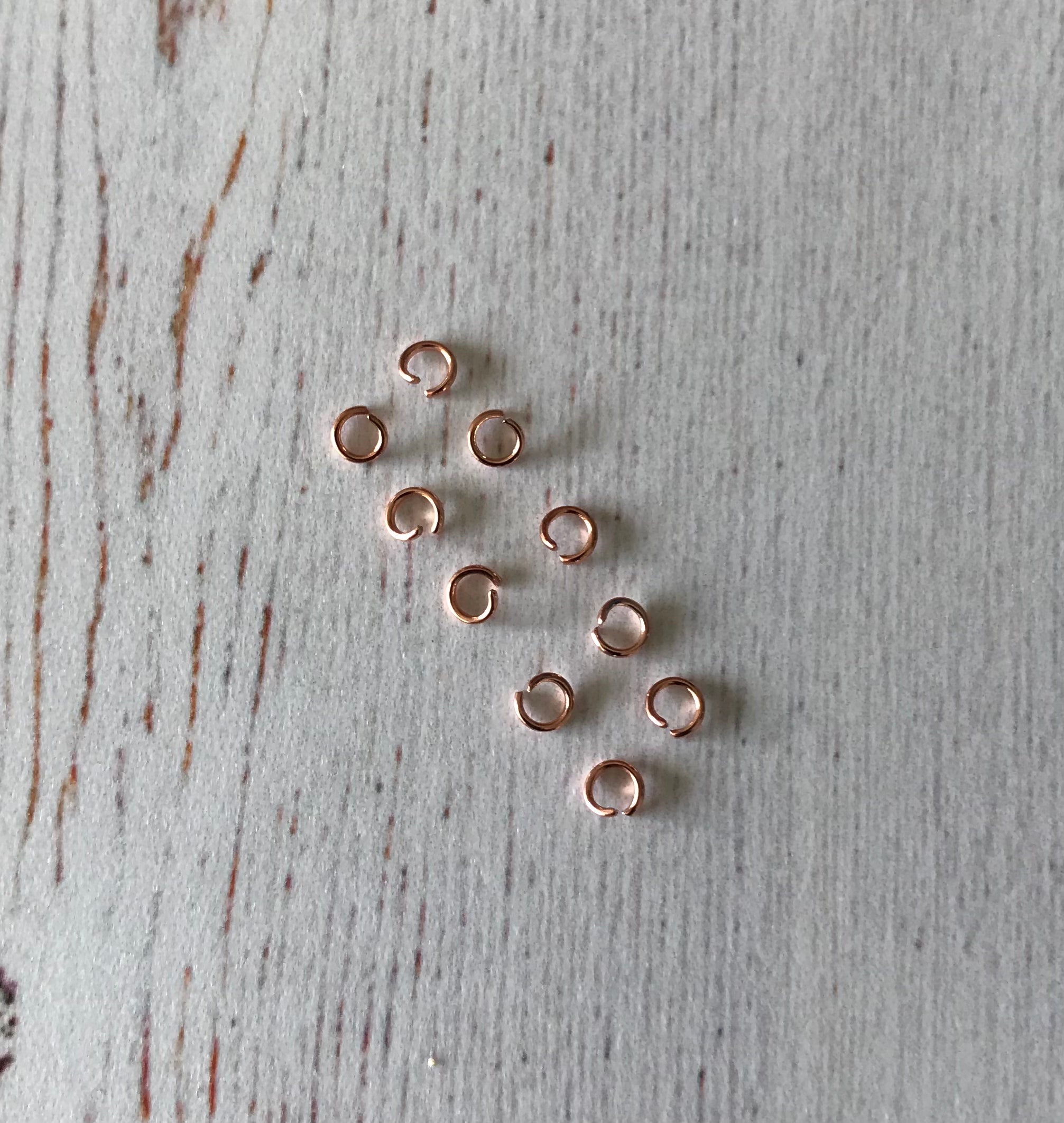 304 Stainless Steel Rose Gold Jump Rings (3x0.5mm) (5 Pairs)