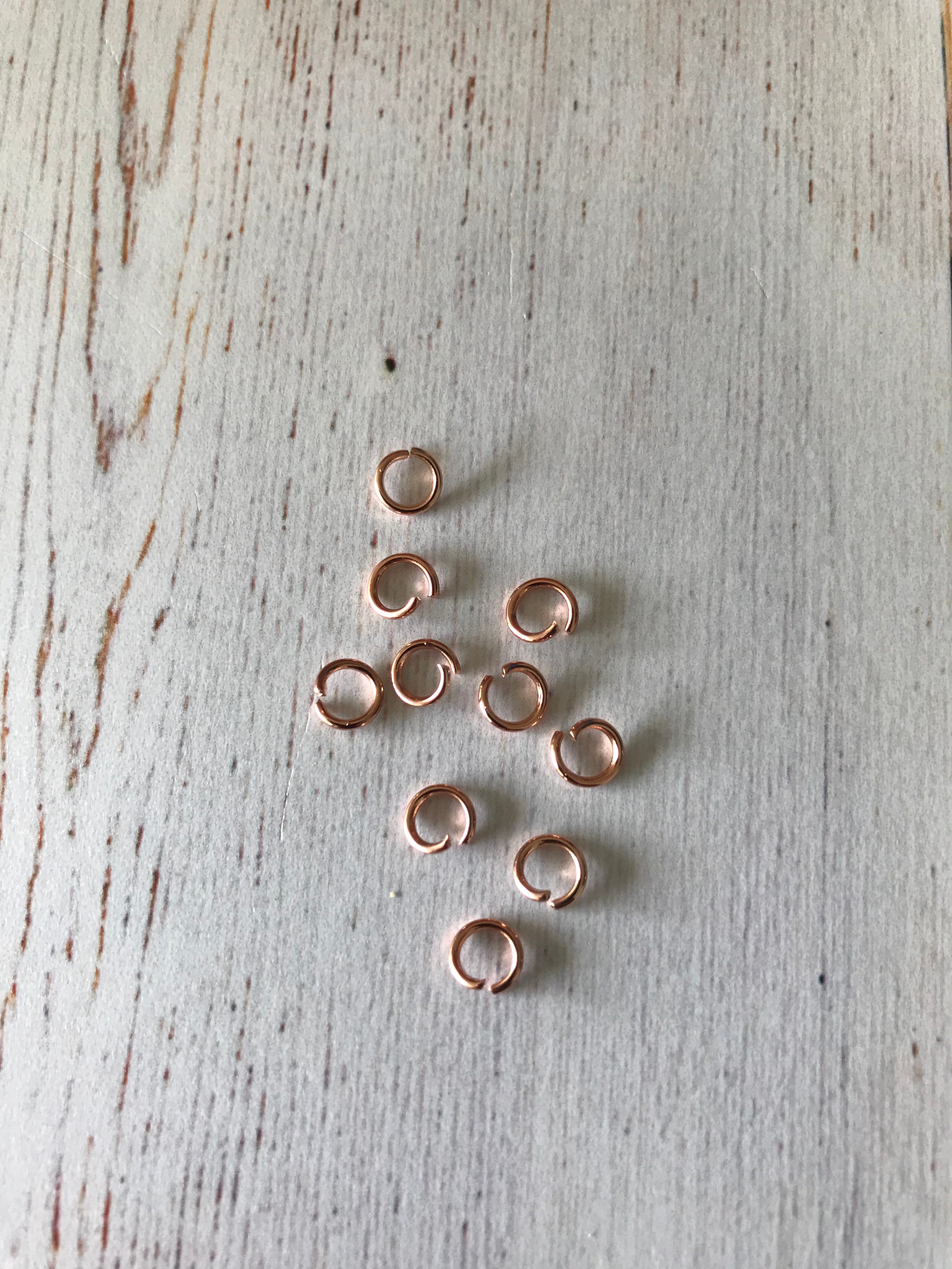 304 Stainless Steel Rose Gold Jump Rings (5x0.8mm) (5 Pairs)