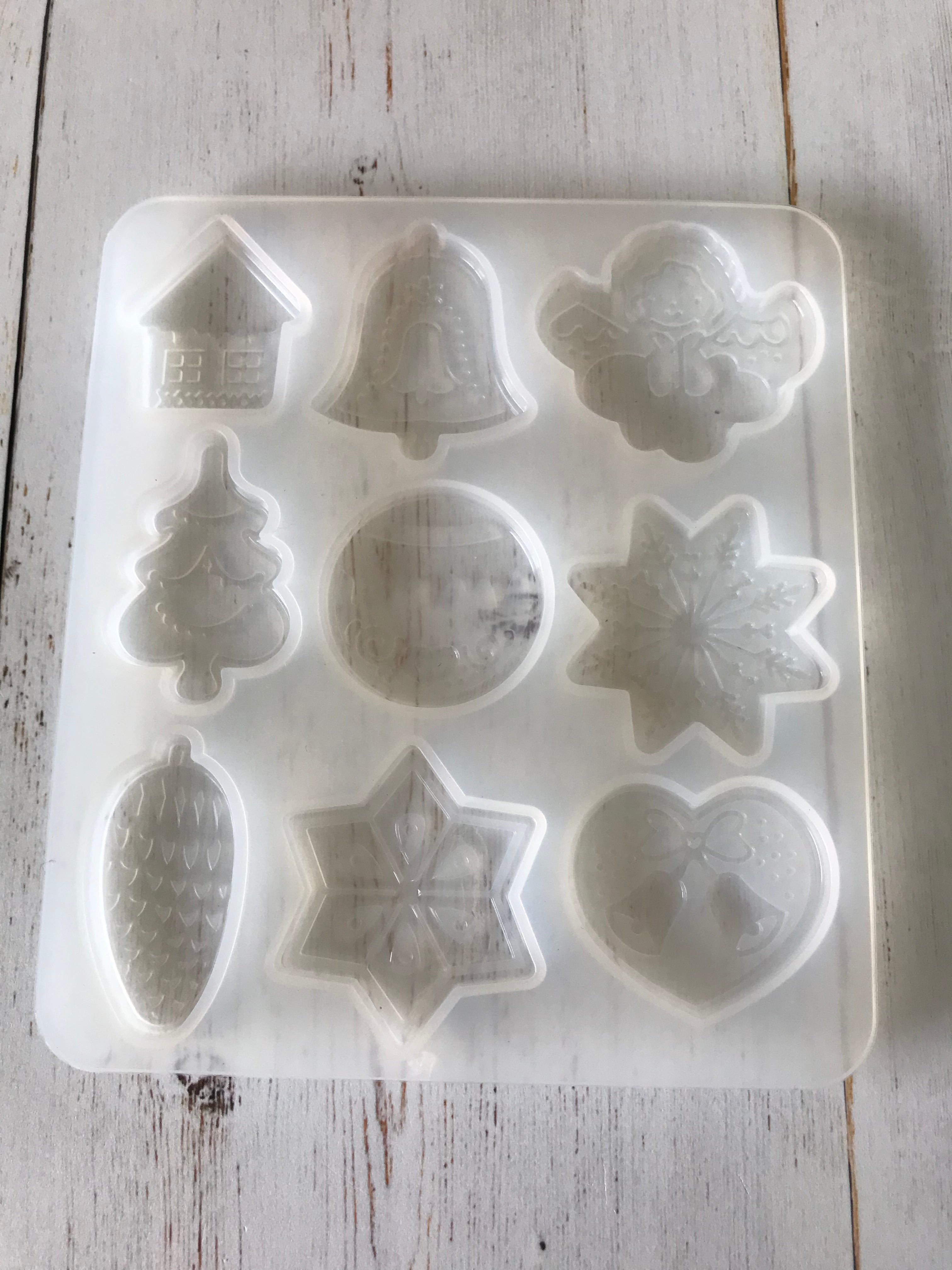 C012 - Christmas Silicone Mould - Shallow (9 shapes)