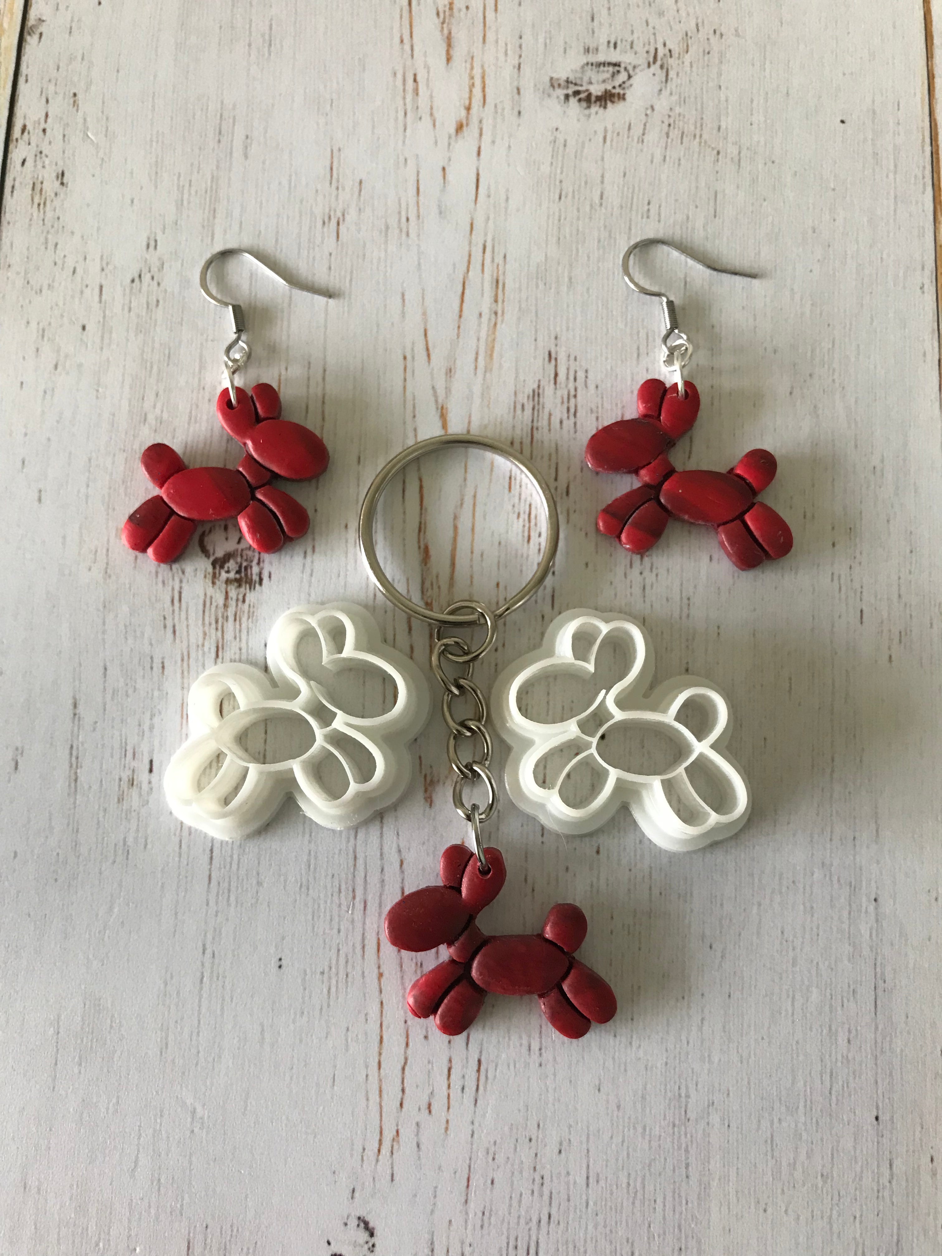 3D Gizmo's - Balloon Dogs (3cm) x 2