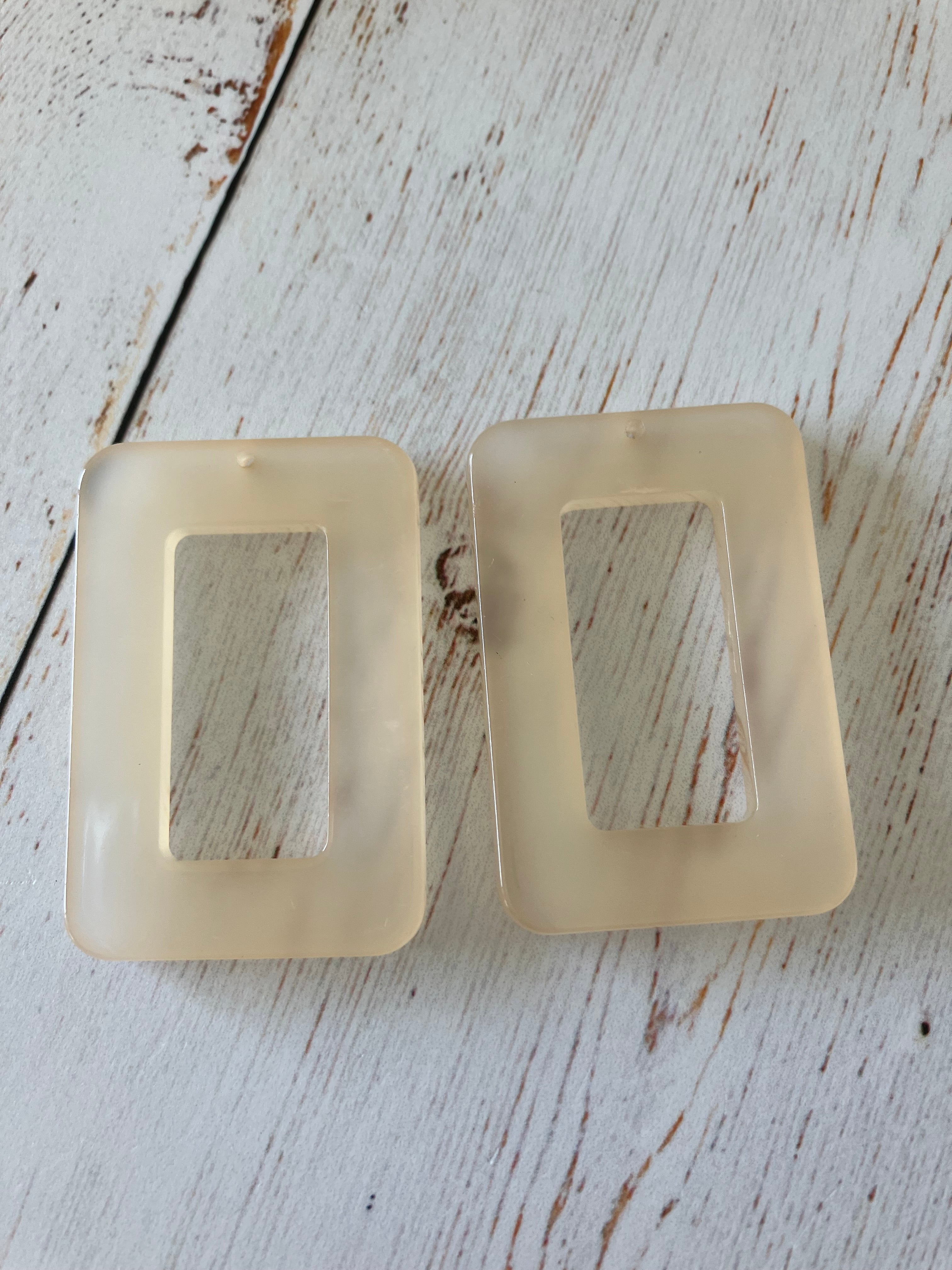 Acetate Resin Finding set - Large Transparent Orange ( 1 Pair)