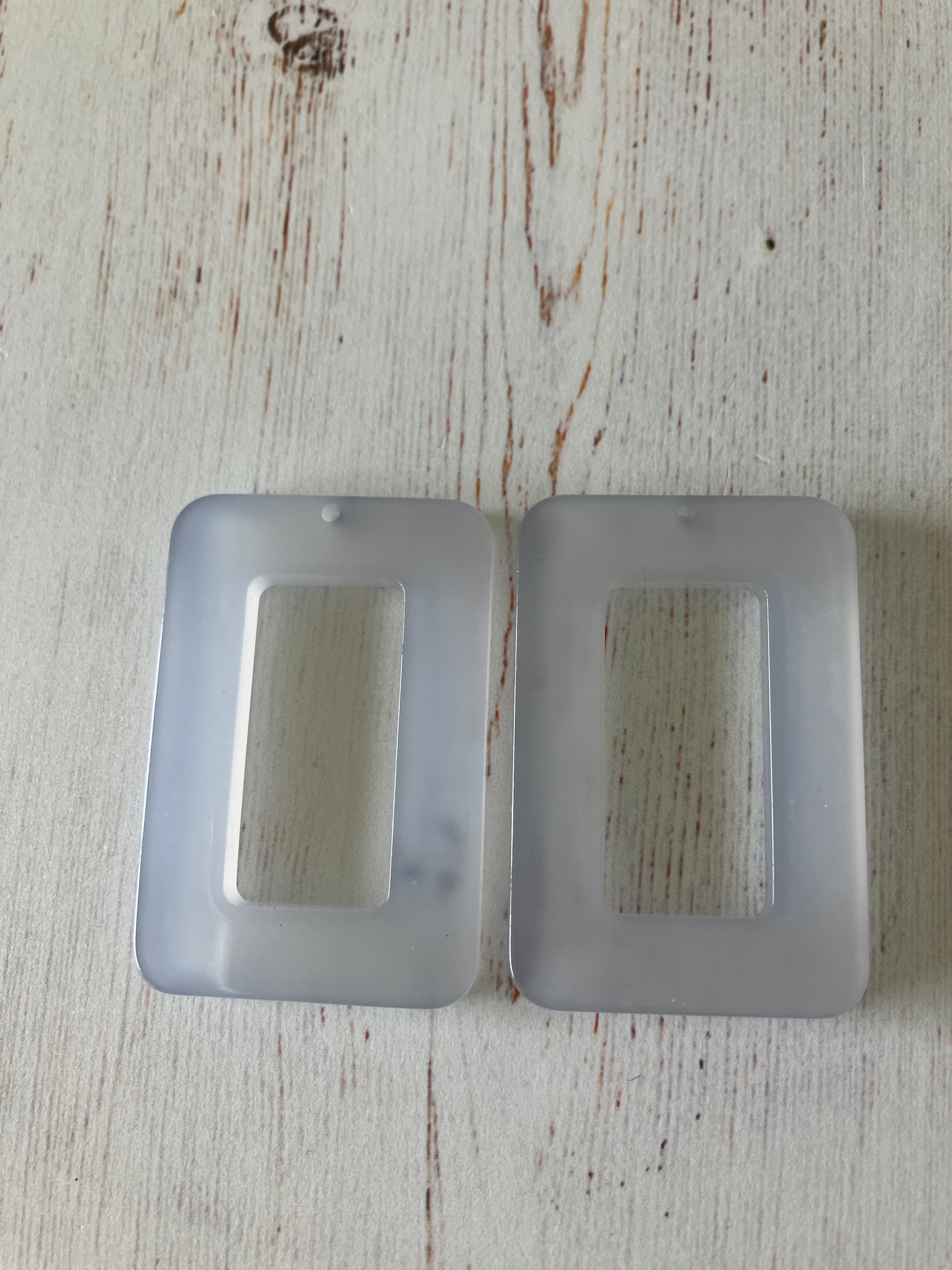 Acetate Resin Finding set - Large Transparent Grey ( 1 Pair)