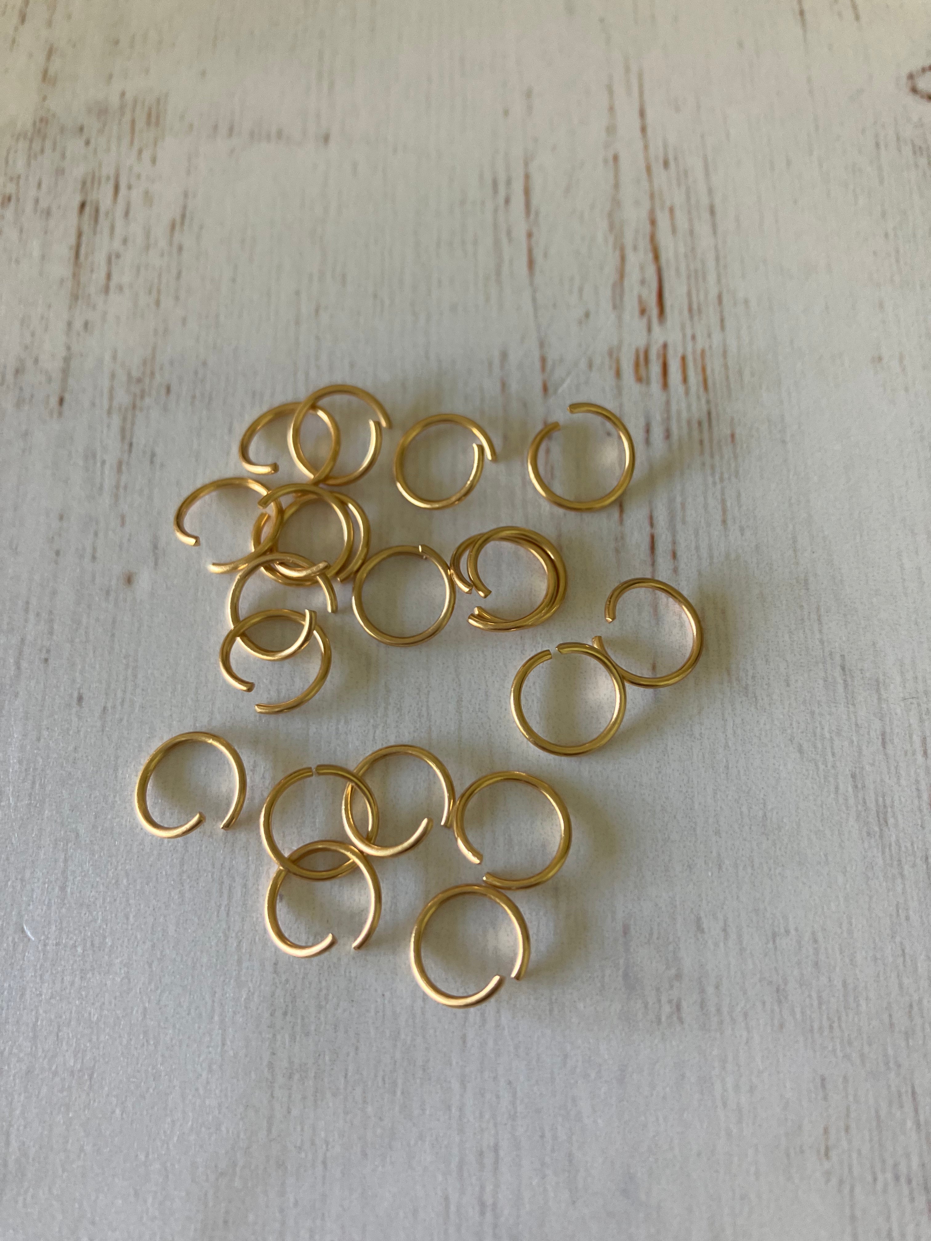 A066 Golden (KC Gold) Open Jump Rings (8x0.8mm) (10 Pairs)