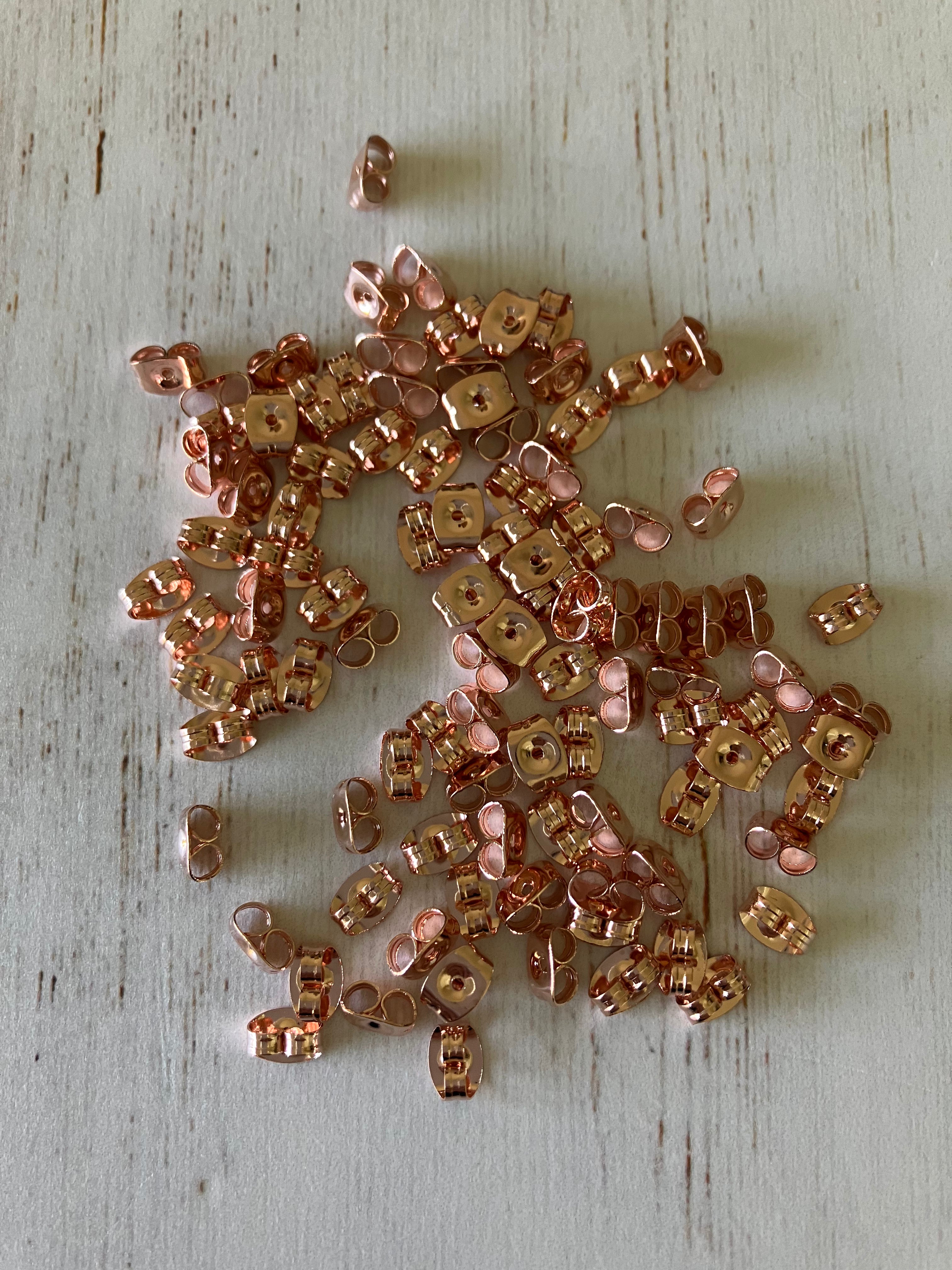 Butterfly Backs (Rose Gold) Earring Backs 4.5x6 mm (50 PAIRS)