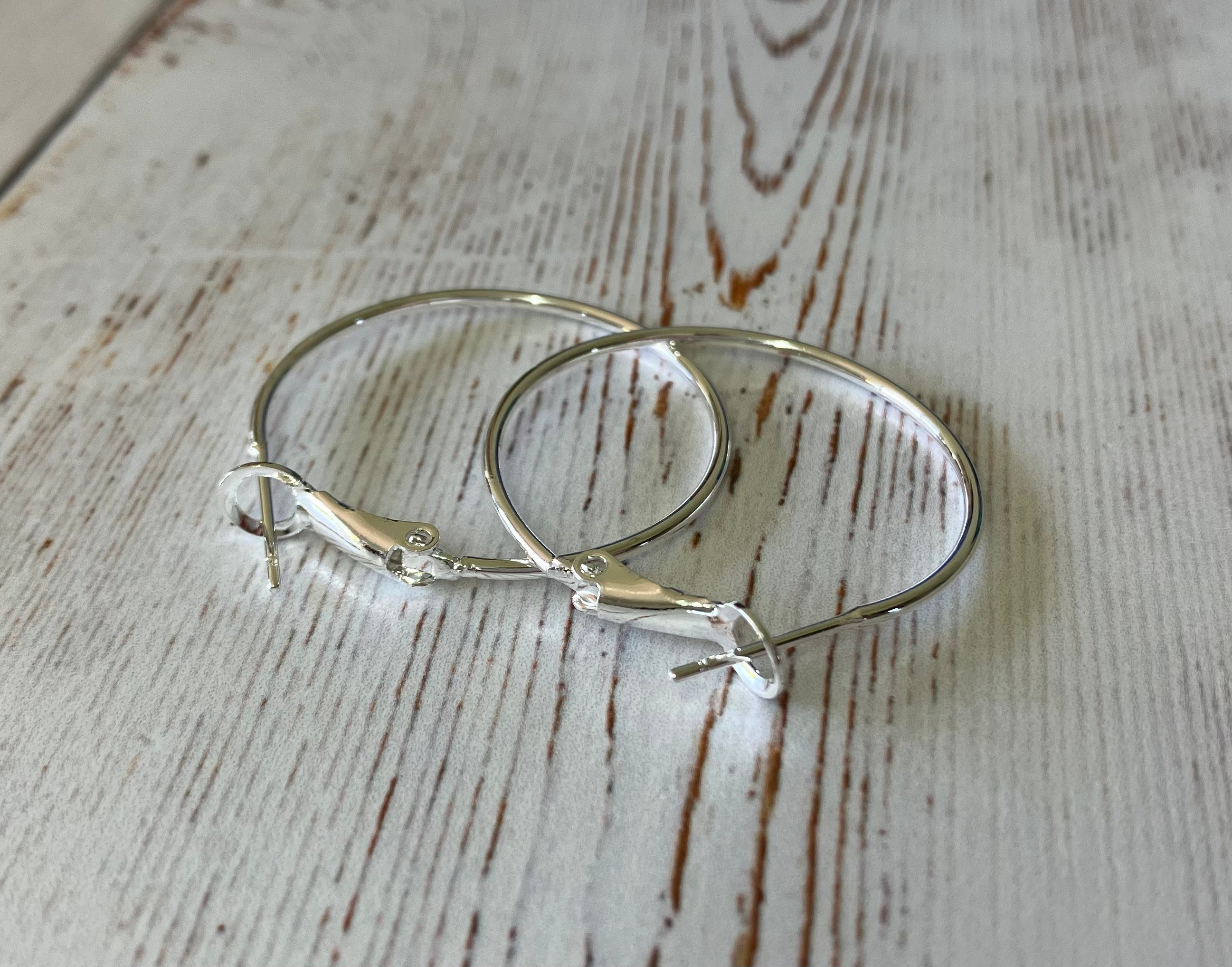 Silver Plated Brass Hoop Earings (Sold Pair)