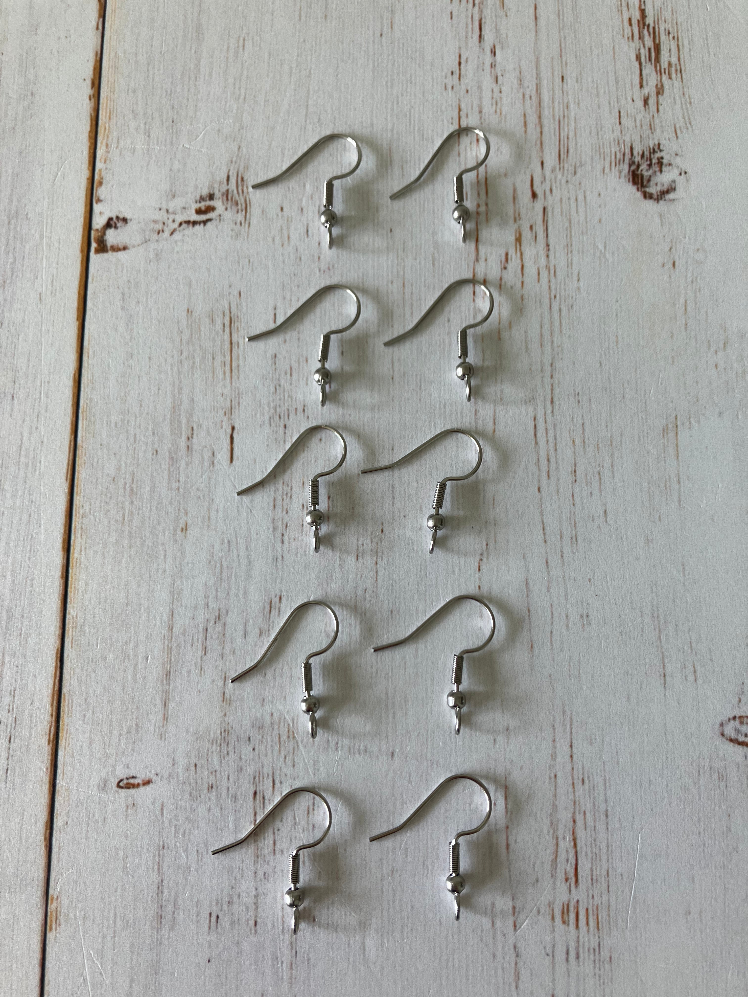 304 Stainless Steel Earring Hooks, Ear Wire, with Vertical Loop, Stainless Steel Color ( 5 PAIRS)