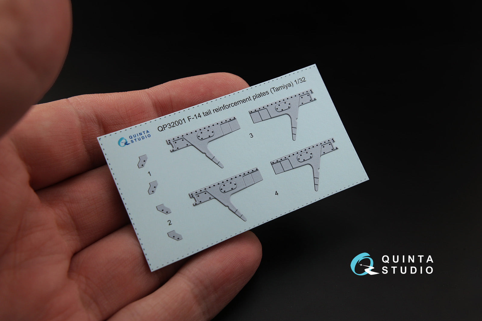 Quinta Studio - 1/32 F-14 tail reinforcement plates QP32001 for Tamiya kit