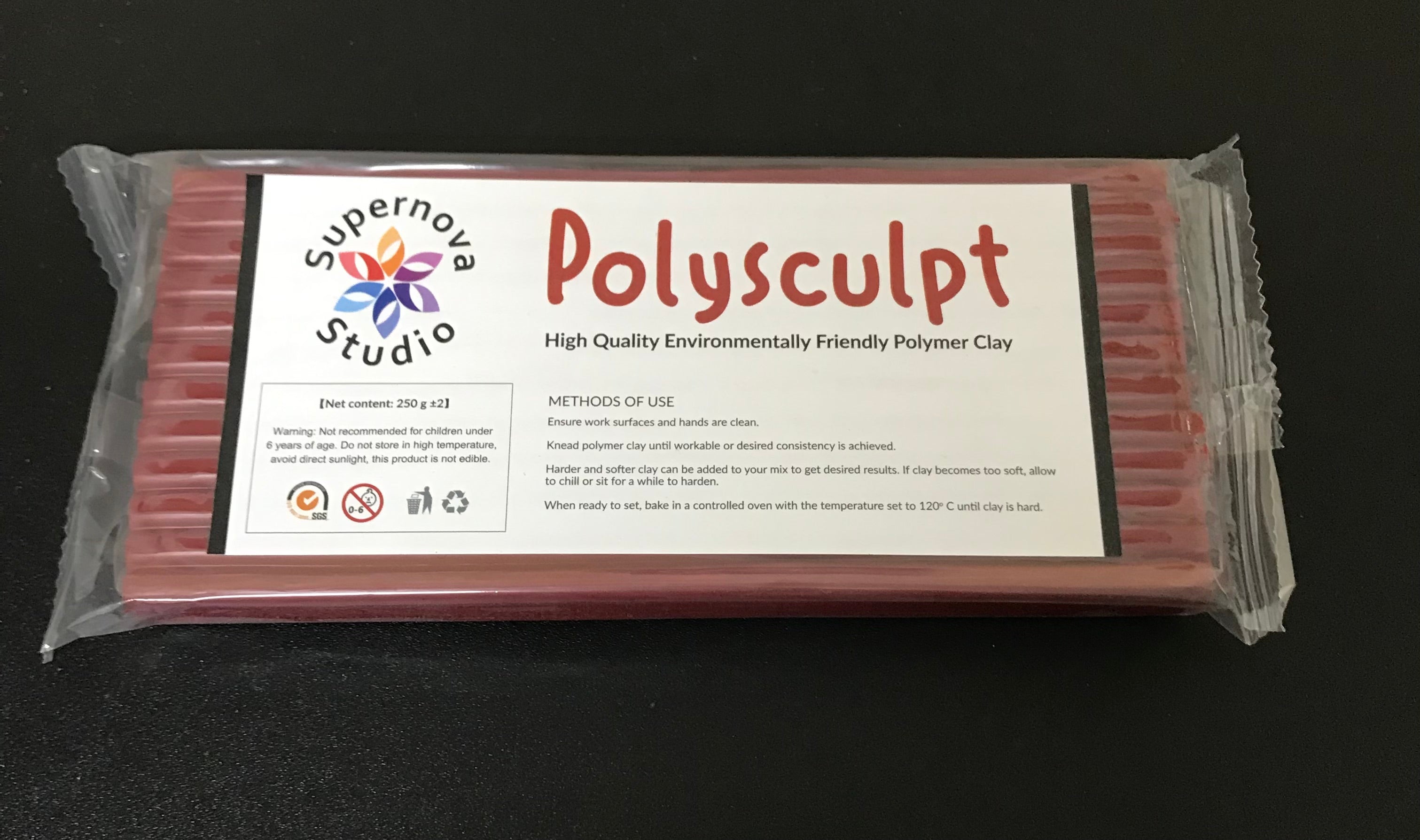 MAROON Polysculpt Polymer Clay -  250g