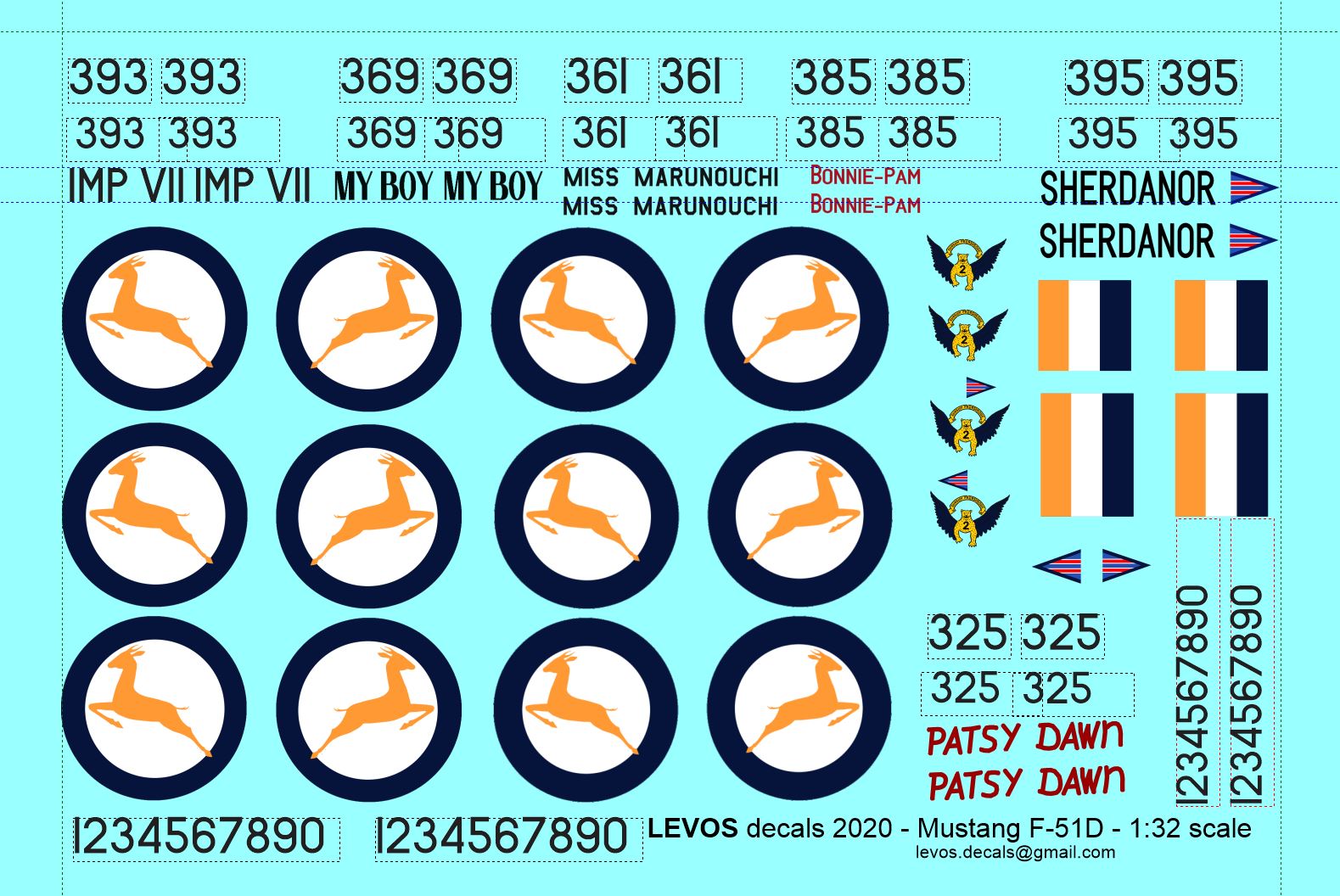 1/32 SAAF Mustang P51D - Scale Decals