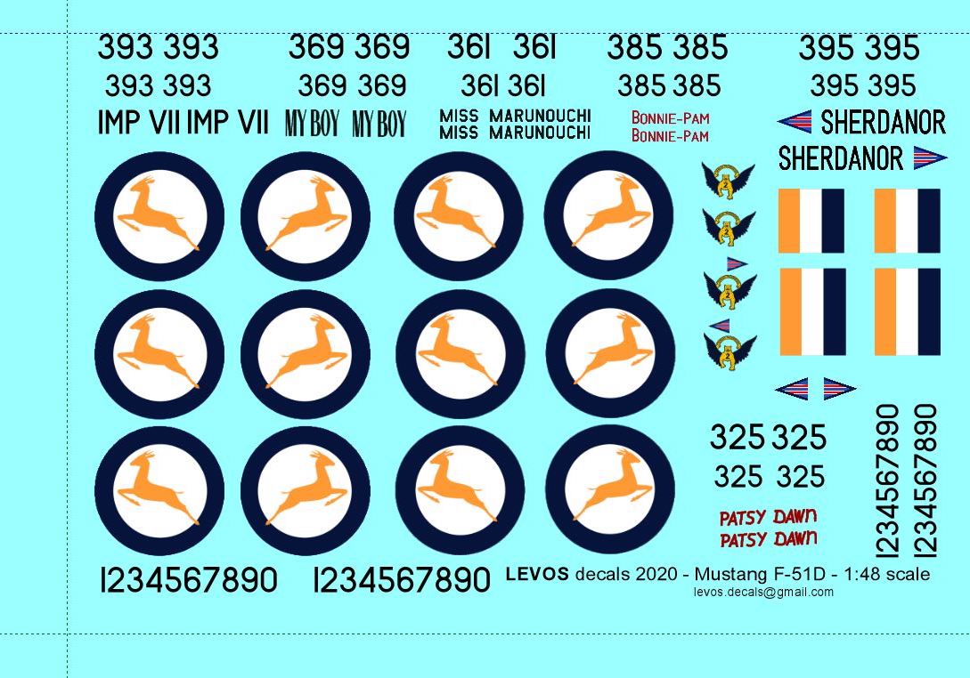 1/48 SAAF Mustang P51D - Scale Decals