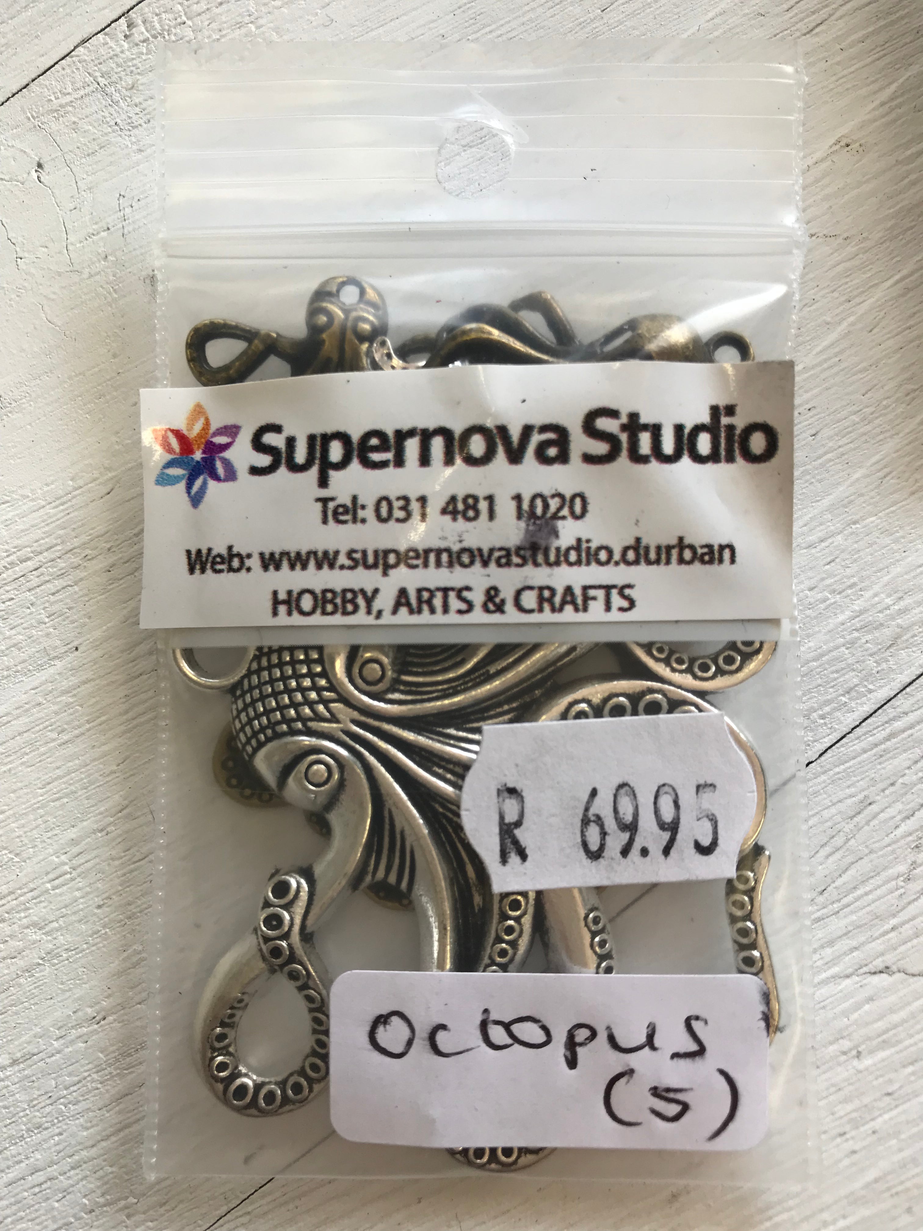 Octopus Beads  - 5 pcs