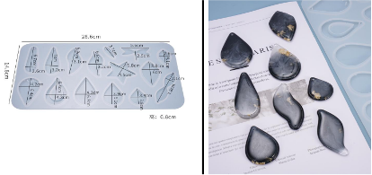 C015 - Large Irregular Drop Pendant Silicone Mould (15 pendants)