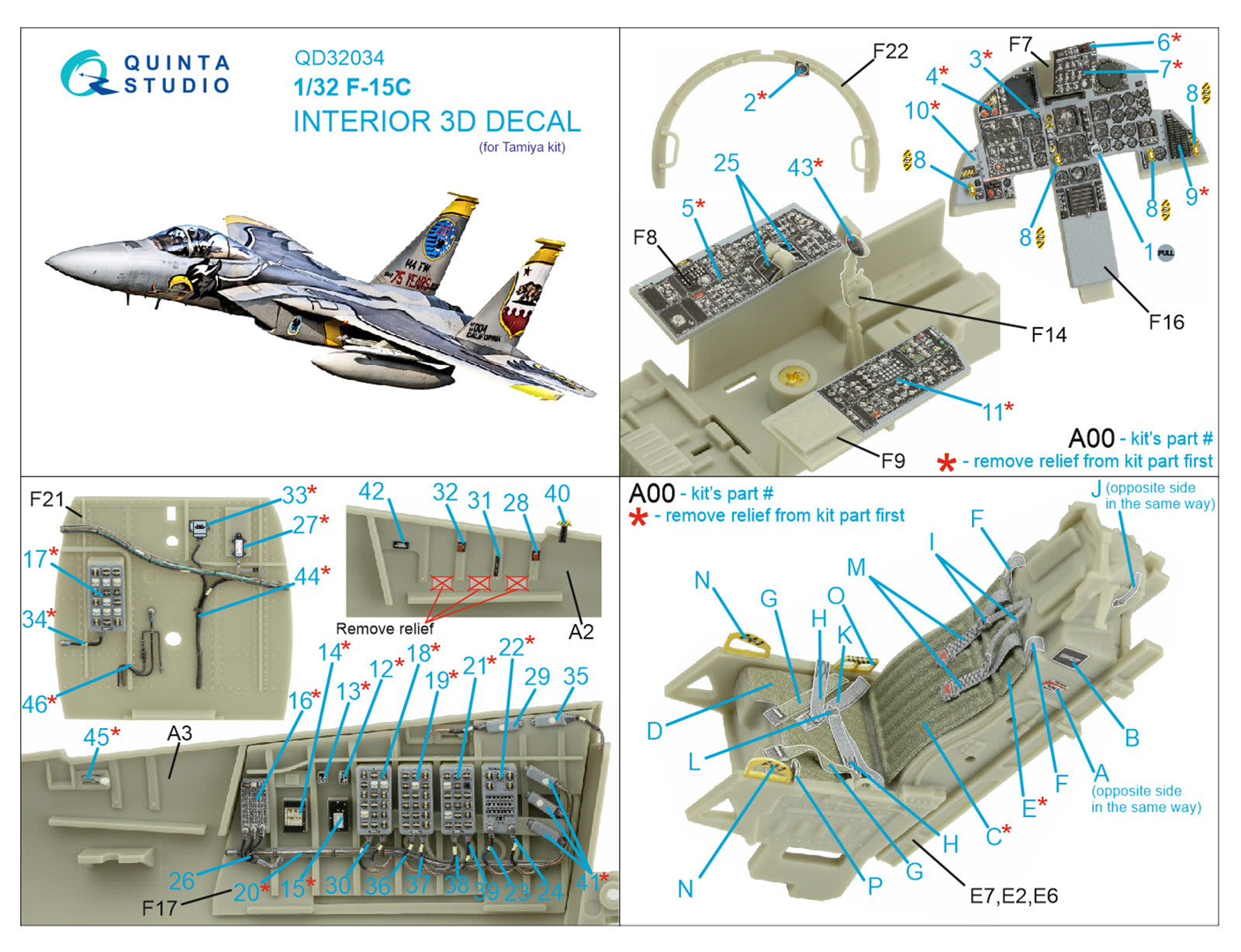 Quinta Studio - 1/32 F-15C QD32034 for Tamiya kit