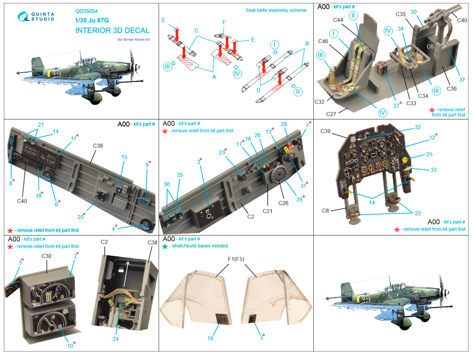 Quinta Studio - 1/35 Ju 87G QD35054 for Border Model kit