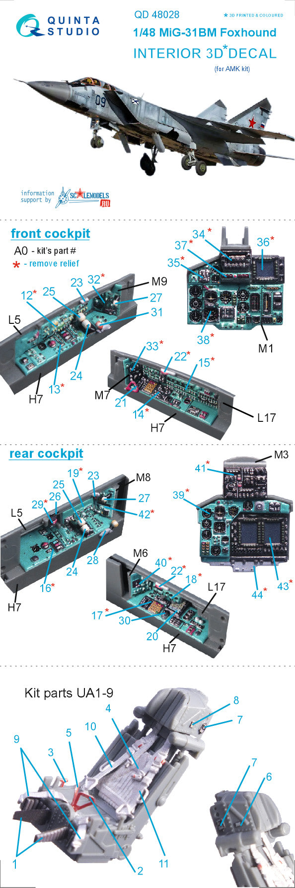 Quinta Studio - 1/48 Mig-31BM QD48028 for AMK kit