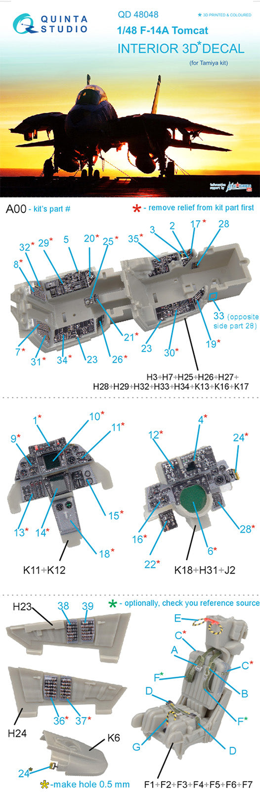 Quinta Studio - 1/48 F-14A - QD48048 for Tamiya kit