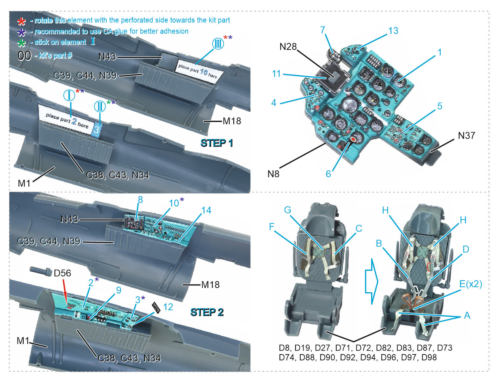 Quinta Studio - 1/48 Mig-21PFM (Emerald Colour Panels) - QD48077 for Eduard kit