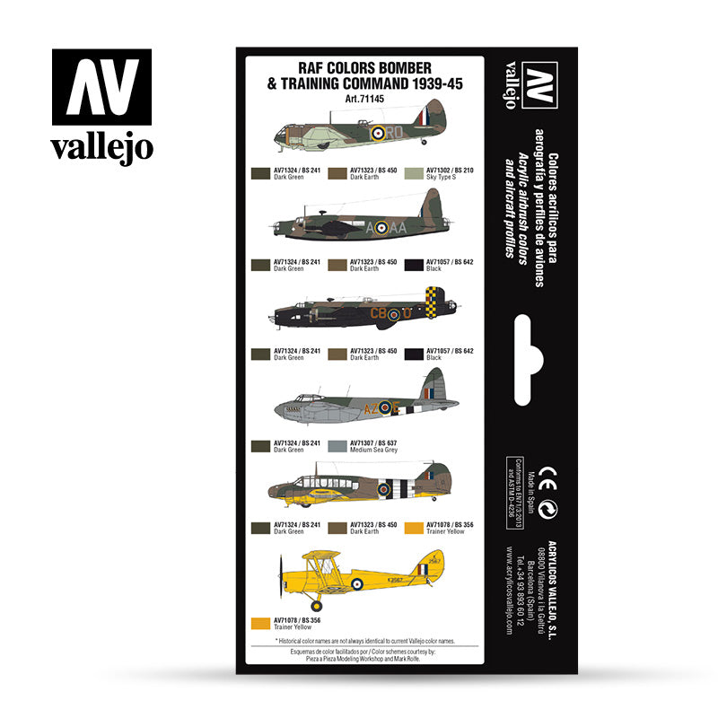 71.145 Bomber Air Command & Training Air Command 1939-45 - Vallejo Model Air Set