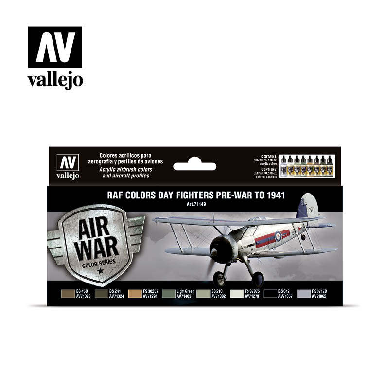 71.149 - RAF Day Fighters Pre-War to 1941 - Vallejo Model Air Set