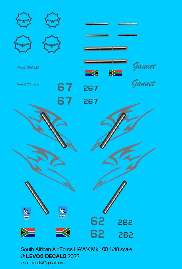 1/48 SAAF Hawk - Waterslide Decals