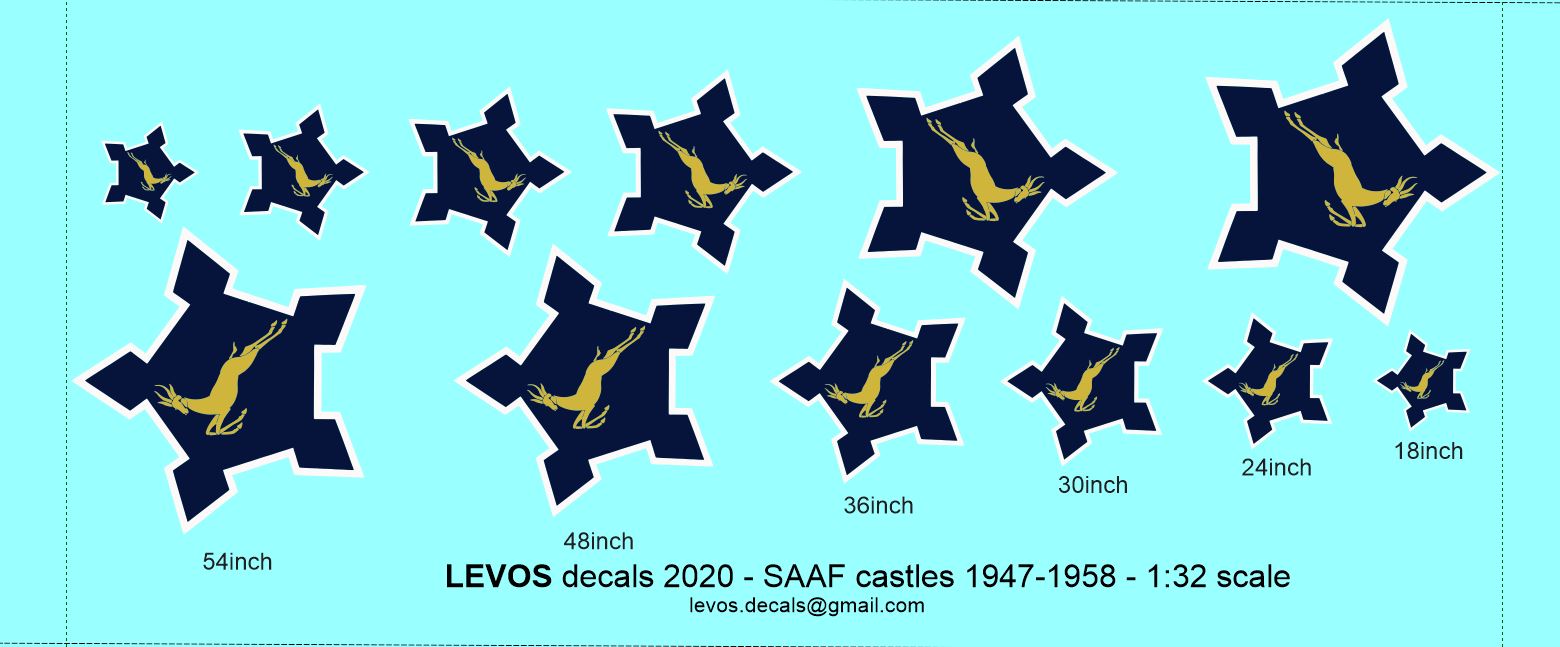 1/32 SAAF Castles 1947 - 1958 - Scale Decals