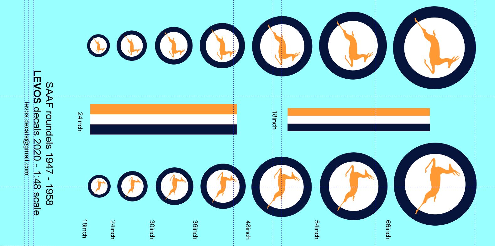 1/48 SAAF Roundels 1947 - 1958 - Scale Decals