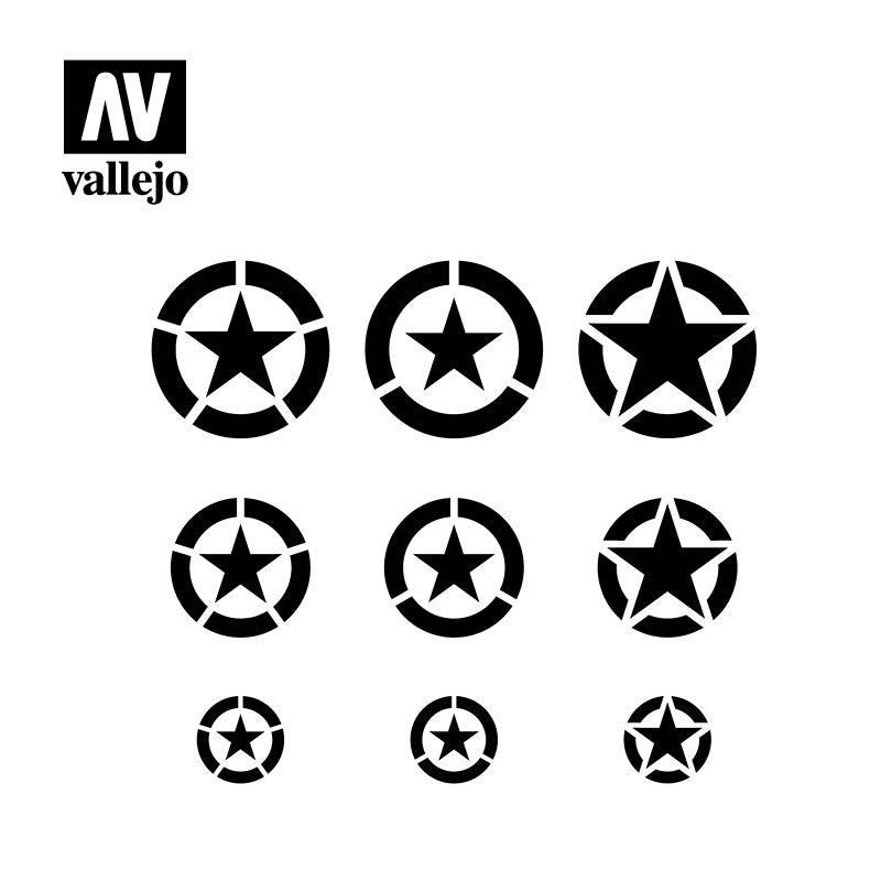ST-AIR004 - Vallejo Hobby Stencils - USAF Brands - SCALE 1/32 1/48 & 1/72