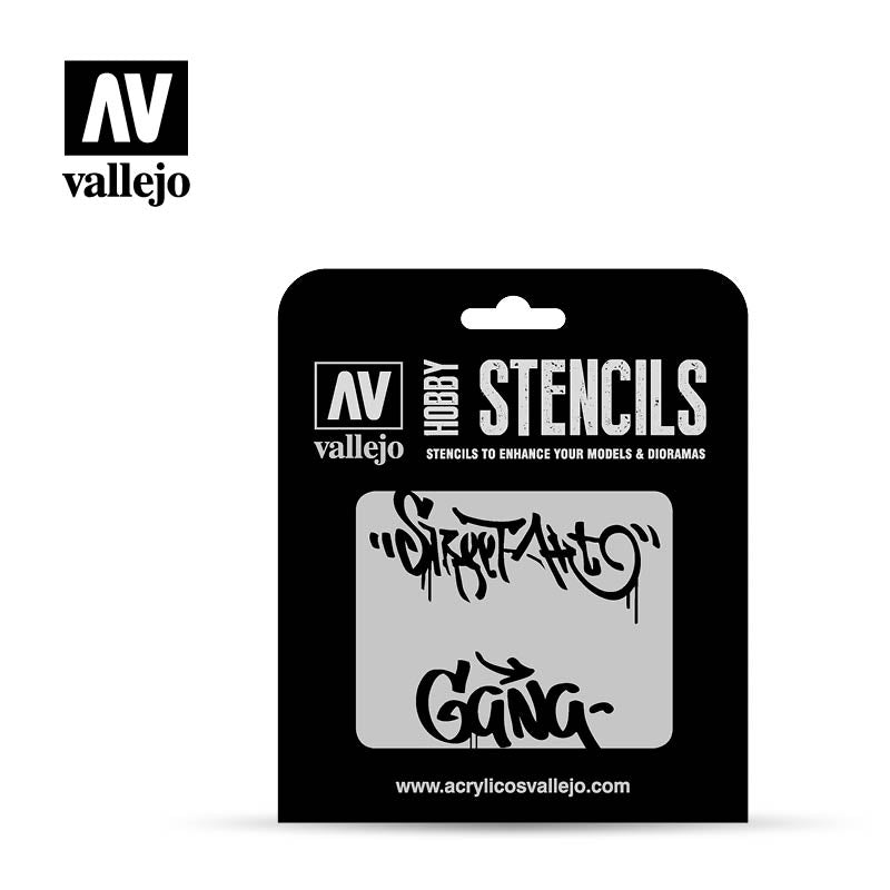 ST-LET004 - Vallejo Hobby Stencils - Street Graffiti No. 2 - SCALE 1/35