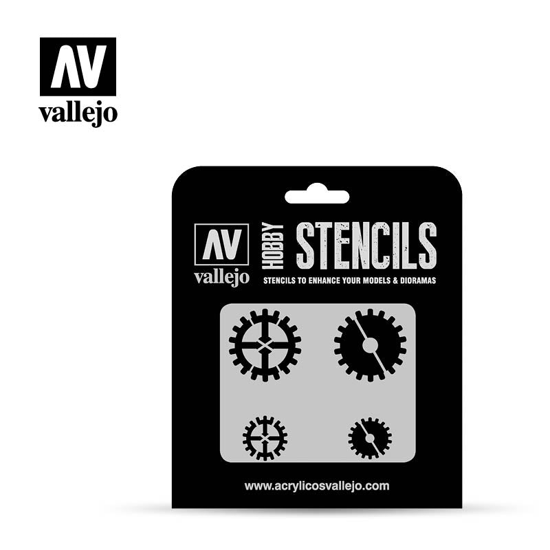 ST-SF001 - Vallejo Hobby Stencils - Gears